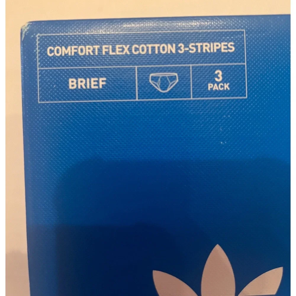 Adidas 3 Pack Comfort Flex Cotton 3 Stripes Briefs Black Size Large 36-38
